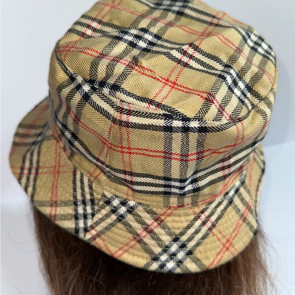 Burberry Tan Tartan Bucket Hat with Black & Red Plaid main image 9